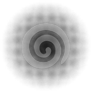 Circle halftone pattern / texture. Monochrome halftone dots.