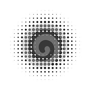 Circle halftone set. Modern dotted circles halftones. Black dotwork gradients. Vector illustration.
