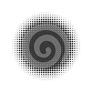 Circle halftone set. Modern dotted circles halftones. Black dotwork gradients. Vector illustration.