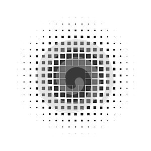 Circle halftone set. Modern dotted circles halftones. Black dotwork gradients. Vector illustration.