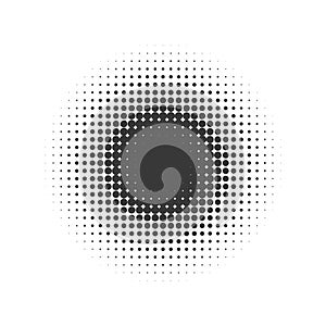 Circle halftone set. Modern dotted circles halftones. Black dotwork gradients. Vector illustration.