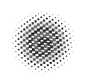 Circle halftone set. Modern dotted circles halftones. Black dotwork gradients. Vector illustration.