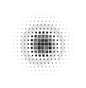 Circle halftone set. Modern dotted circles halftones. Black dotwork gradients. Vector illustration.