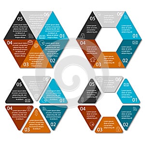 Circle hexagon infographic with 6 options