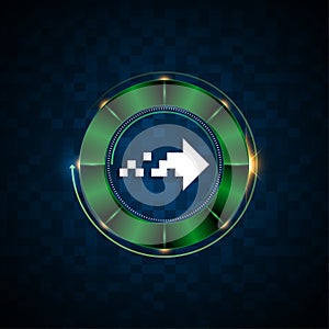 Circle hud interactive button arrow forward concept elements