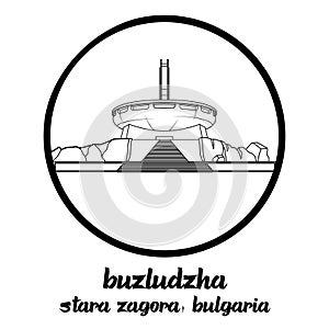 Circle icon Buzludzha. Vector illustration