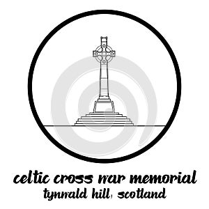 Circle icon Celtic cross war memorial. vector illustration