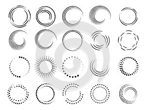 circle icon halftone dots in circle form. round logo . vector dotted frame . Half tones design element