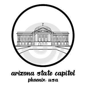 Circle Icon line Arizona State Capitol. vector illustration photo