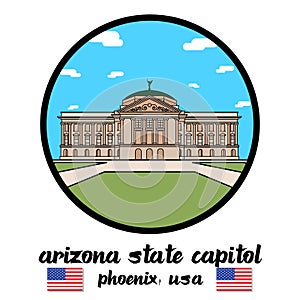 Circle Icon line Arizona State Capitol. vector illustration photo