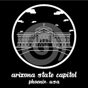 Circle Icon line Arizona State Capitol. vector illustration photo