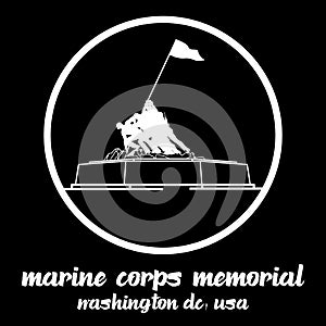 Circle Icon Marine Corps Memorial. vector illustration