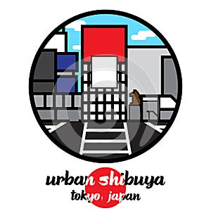 Circle icon urban shibuya. vector illustration