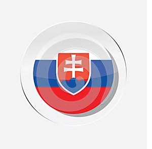 Circle icon vector illustration of country flag of slovakia