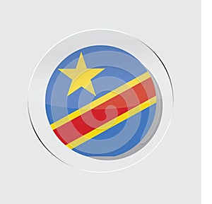 Circle icon vector illustration of the flag of the democratic republic of the congo