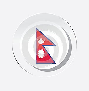 Circle icon vector illustration of nepal country flag