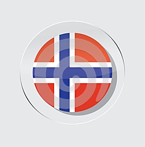 Circle icon vector illustration of the norway country flag