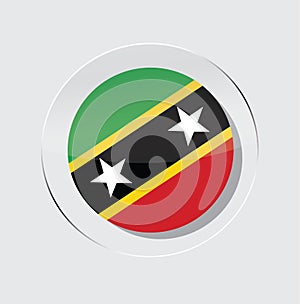 Circle icon vector illustration of the saint kitts and nevis state flag