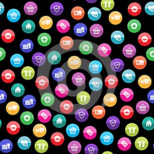 Circle Icons - Ecommerce seamless pattern.