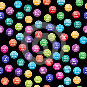 Circle Icons - File Formats 14 seamless pattern.