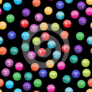 Circle Icons - File Sharing seamless pattern.