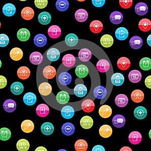 Circle Icons - Group Collaboration seamless pattern.