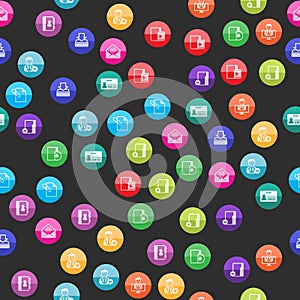 Circle Icons - Group Collaboration seamless pattern.