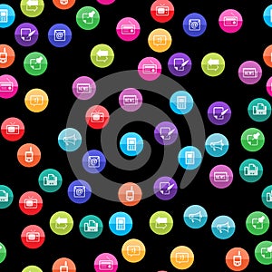 Circle Icons - More Communication seamless pattern.