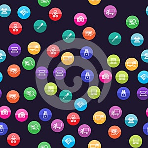Circle Icons - More Printing & Graphic Design seamless pattern.