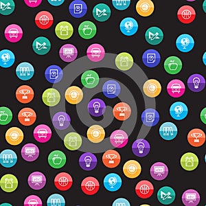 Circle Icons - School seamless pattern.