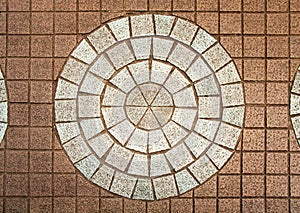 Circle image pattern on footpath