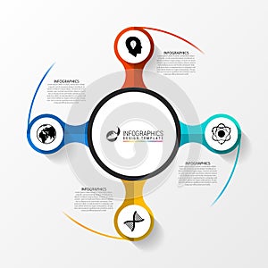Circle infographic design template for diagram. Vector