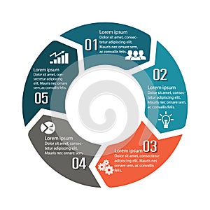 Circle infographic label five option