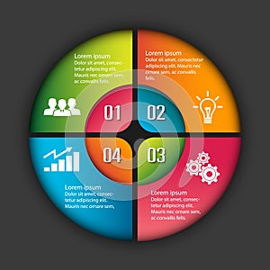 Circle infographic label four option