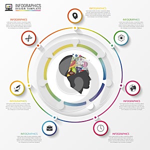 Circle infographic. Template for diagram, graph, presentation. Vector