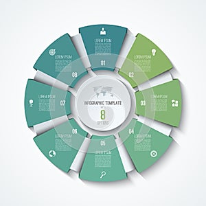 Circle infographic template. Process wheel. Vector pie chart.