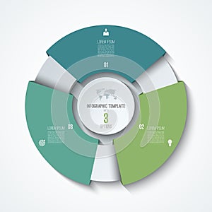 Circle infographic template. Process wheel. Vector pie chart.