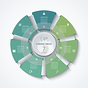 Circle infographic template. Process wheel. Vector pie chart.