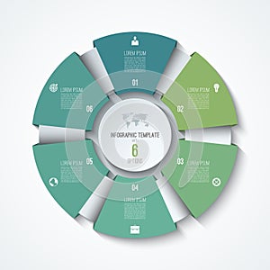 Circle infographic template. Process wheel. Vector pie chart.