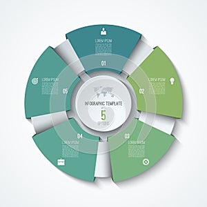 Circle infographic template. Process wheel. Vector pie chart. photo