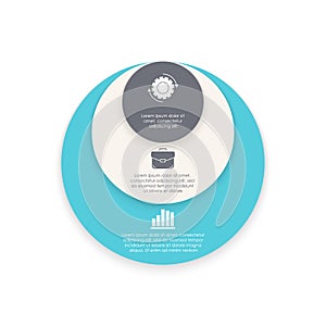 Circle infographic template for round diagram, graph, web design. Business concept with 3 steps, options or processes.