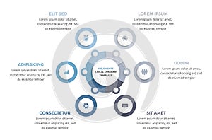 Circle Infographic Template - Six Elements