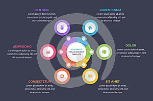 Circle Infographic Template - Six Elements