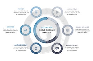 Circle Infographic Template - Six Elements
