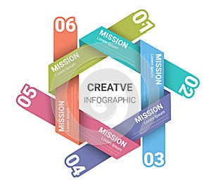 Circle Infographic thin line design and 6 options or steps, Can be used for presentations banner, workflow layout, process diagram