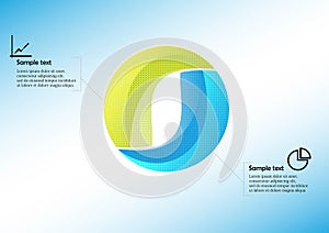 Circle infographic vector template consists of two parts