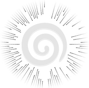 circle irregular rays boths ends medium space center line tapering outwards