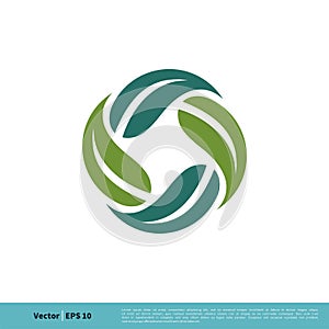 Circle Leaf Ornamental Icon Vector Logo Template Illustration Design. Vector EPS 10