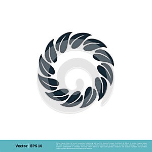 Circle Leaf Ornamental Icon Vector Logo Template Illustration Design. Vector EPS 10