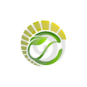 Circle leaves ecology logo, Tree leaf vector logo design, eco-fr